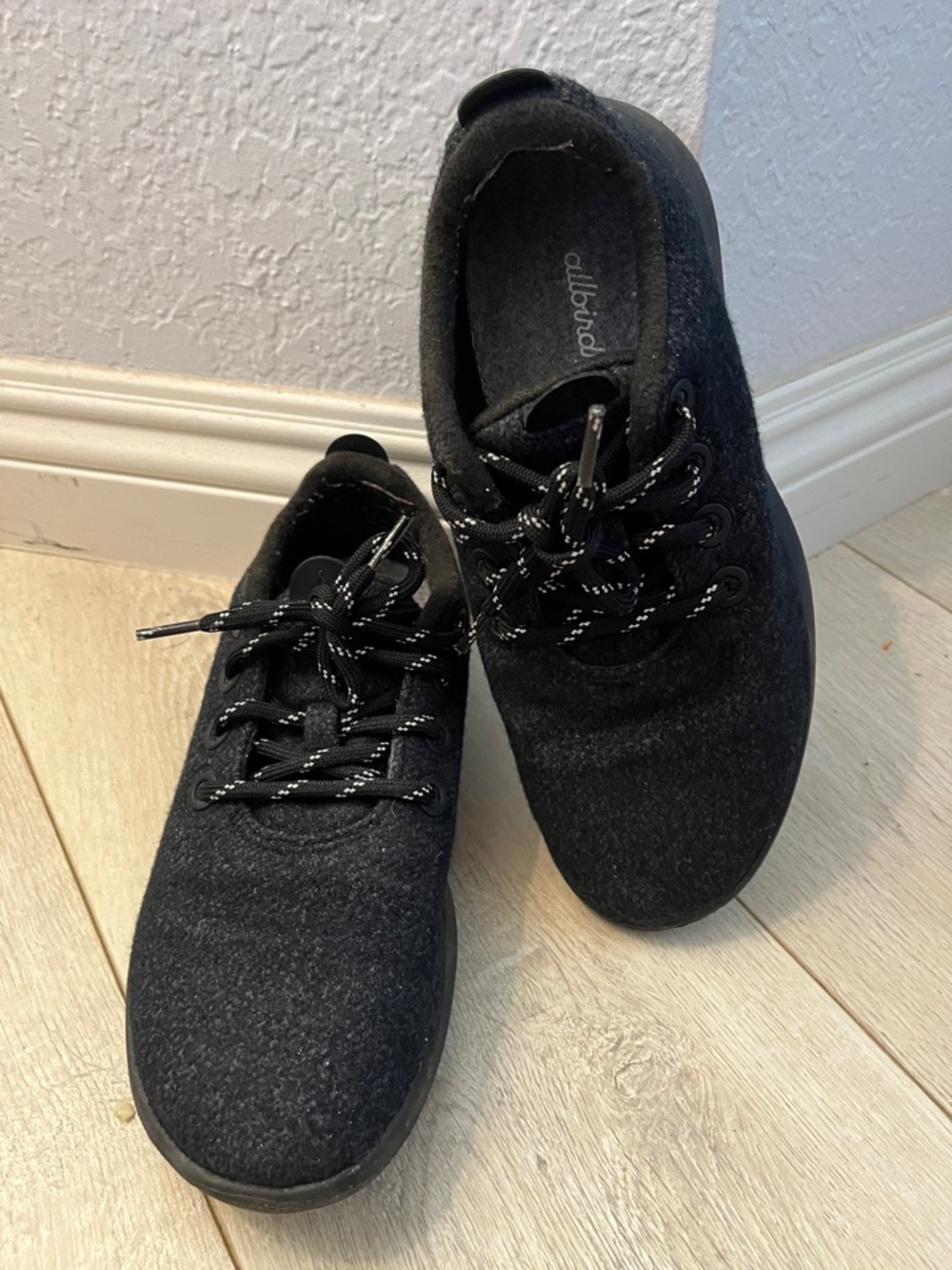 allbirds Black Wool Lace-Up Sneakers
